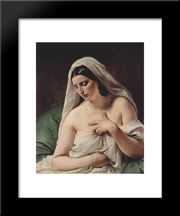 Odalisque 20x24 Black Modern Wood Framed Art Print Poster by Hayez, Francesco