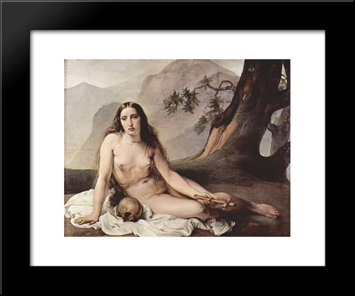 Penitent Mary Magdalene 20x24 Black Modern Wood Framed Art Print Poster by Hayez, Francesco