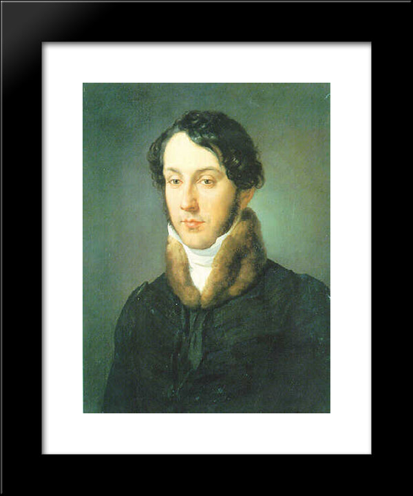 Portrait Of A Man 20x24 Black Modern Wood Framed Art Print Poster by Hayez, Francesco