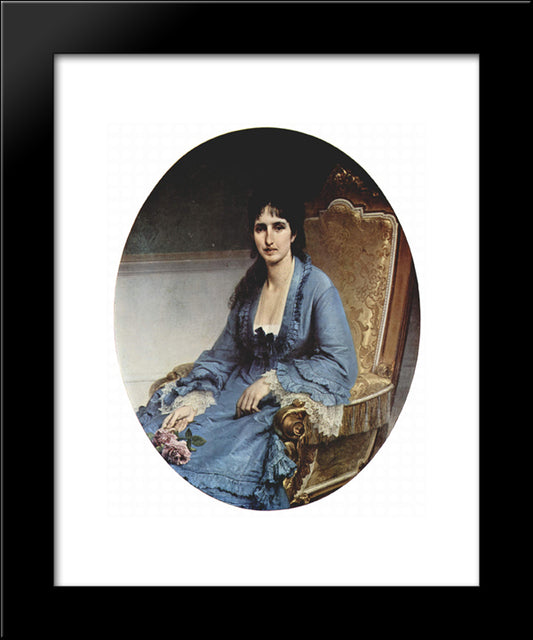 Portrait Of Antoniet Negroni Prati Morosini 20x24 Black Modern Wood Framed Art Print Poster by Hayez, Francesco