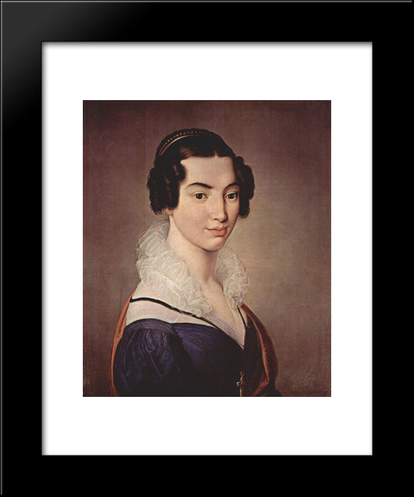 Portrait Of Antoniet Vitali Sola 20x24 Black Modern Wood Framed Art Print Poster by Hayez, Francesco