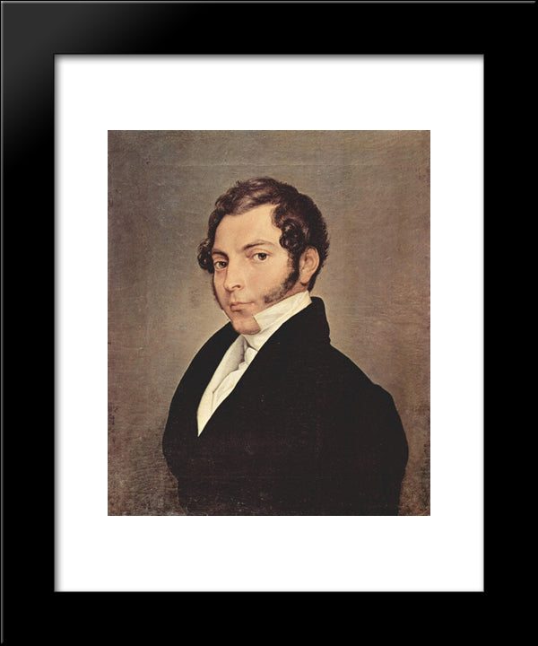 Portrait Of Conte Ninni 20x24 Black Modern Wood Framed Art Print Poster by Hayez, Francesco