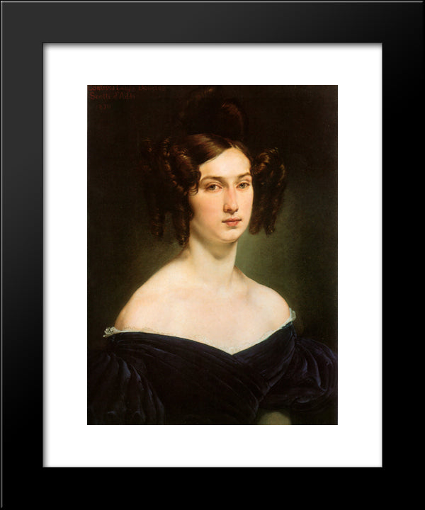 Portrait Of Countess Luigia Douglas Scotti D'Adda 20x24 Black Modern Wood Framed Art Print Poster by Hayez, Francesco