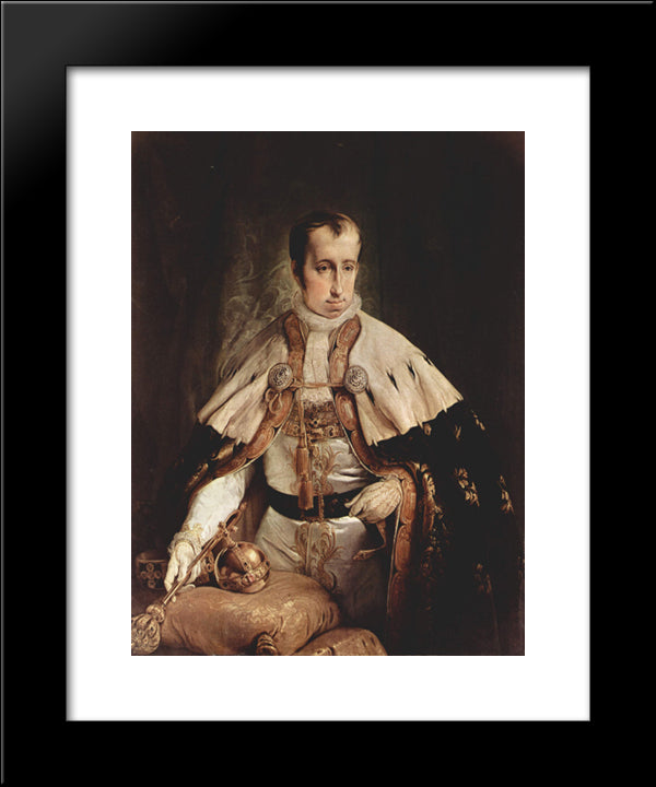 Portrait Of Ferdinand I Of Austria 20x24 Black Modern Wood Framed Art Print Poster by Hayez, Francesco