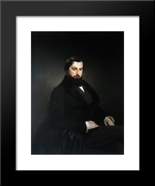 Portrait Of Gian Giacomo Poldi Pezzoli 20x24 Black Modern Wood Framed Art Print Poster by Hayez, Francesco