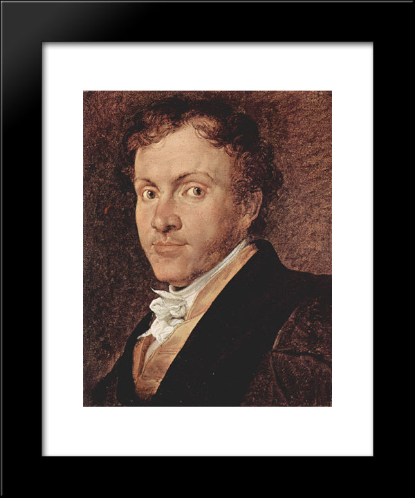 Portrait Of Giuseppe Roberti 20x24 Black Modern Wood Framed Art Print Poster by Hayez, Francesco