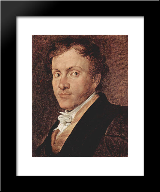 Portrait Of Giuseppe Roberti 20x24 Black Modern Wood Framed Art Print Poster by Hayez, Francesco