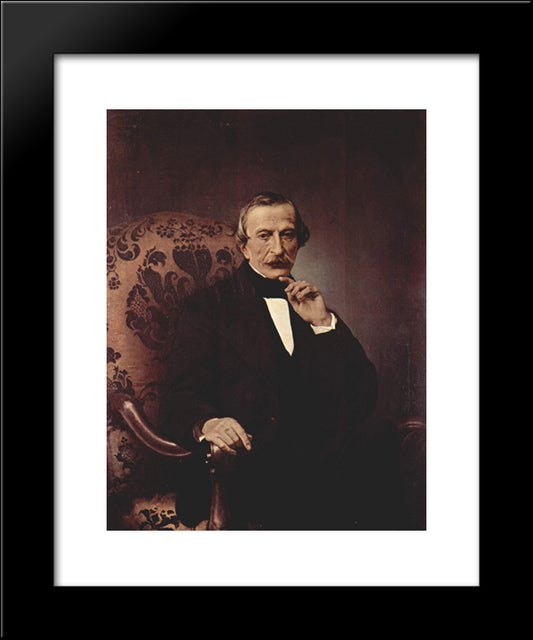 Portrait Of Massimo D'Azeglio 20x24 Black Modern Wood Framed Art Print Poster by Hayez, Francesco