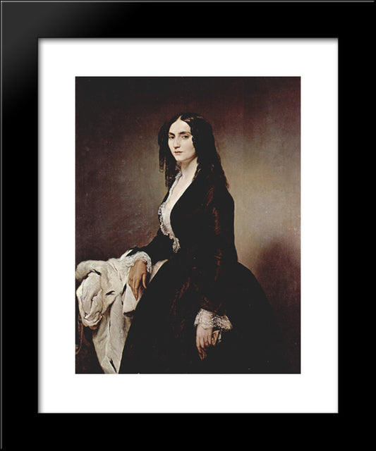 Portrait Of Matilde Juva Branca 20x24 Black Modern Wood Framed Art Print Poster by Hayez, Francesco