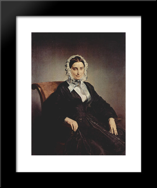 Portrait Of Teresa Borri 20x24 Black Modern Wood Framed Art Print Poster by Hayez, Francesco