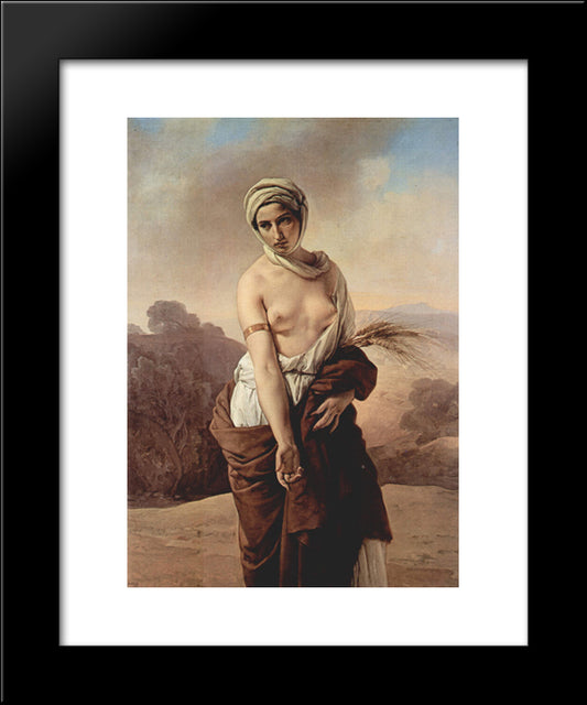 Ruth 20x24 Black Modern Wood Framed Art Print Poster by Hayez, Francesco