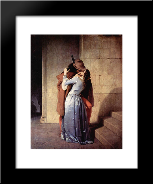 The Kiss 20x24 Black Modern Wood Framed Art Print Poster by Hayez, Francesco