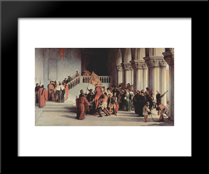 The Liberation From The Prison Of Vettor Pisani 20x24 Black Modern Wood Framed Art Print Poster by Hayez, Francesco