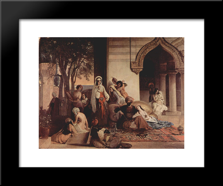 The New Favorite (Harem Scene) 20x24 Black Modern Wood Framed Art Print Poster by Hayez, Francesco