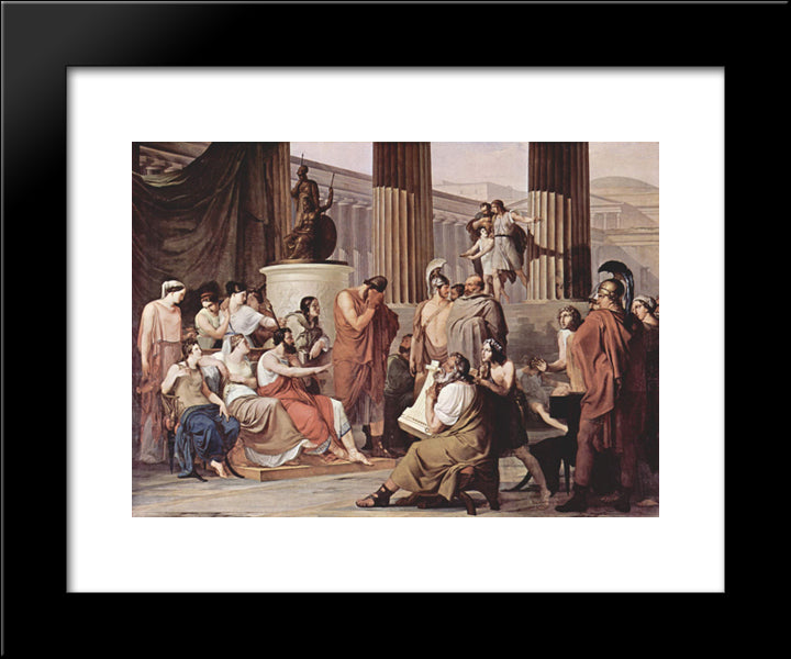 Ulysses At The Court Of Alcinous 20x24 Black Modern Wood Framed Art Print Poster by Hayez, Francesco