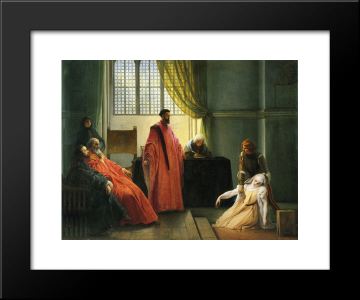 Valenza Gradenigo Before The Inquisitor 20x24 Black Modern Wood Framed Art Print Poster by Hayez, Francesco