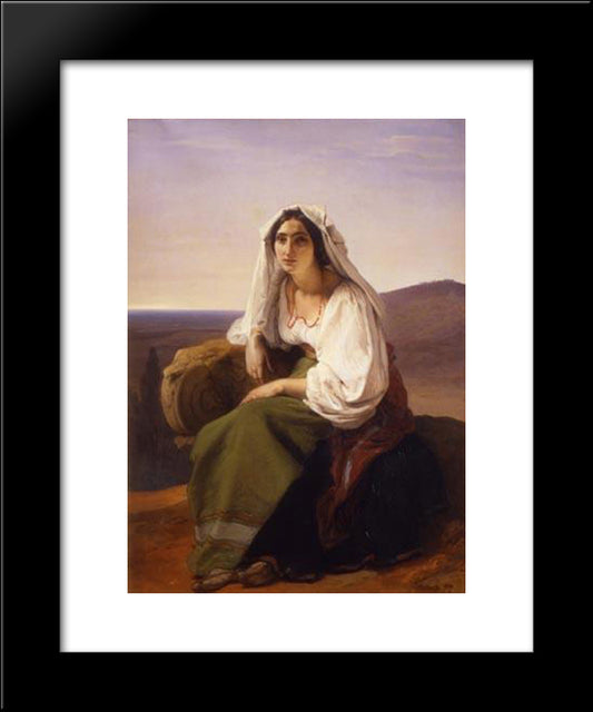 Woman From Ciociaria 20x24 Black Modern Wood Framed Art Print Poster by Hayez, Francesco