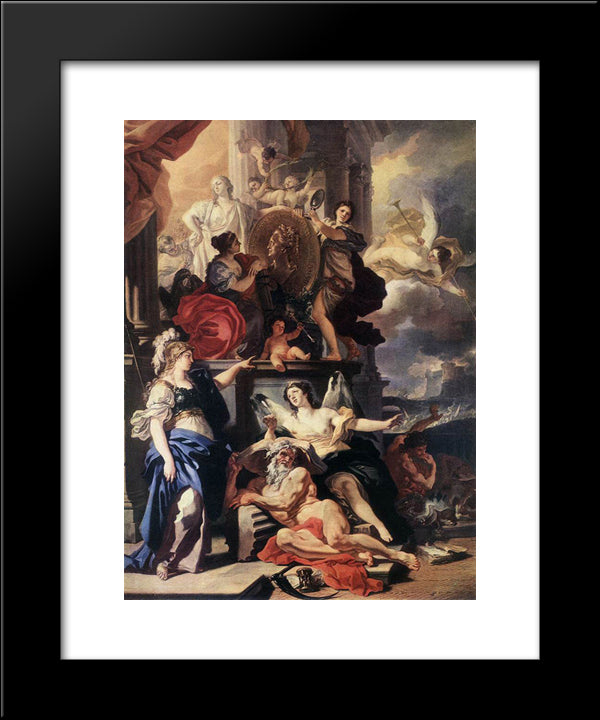 Allegory Of A Reign 20x24 Black Modern Wood Framed Art Print Poster by Solimena, Francesco