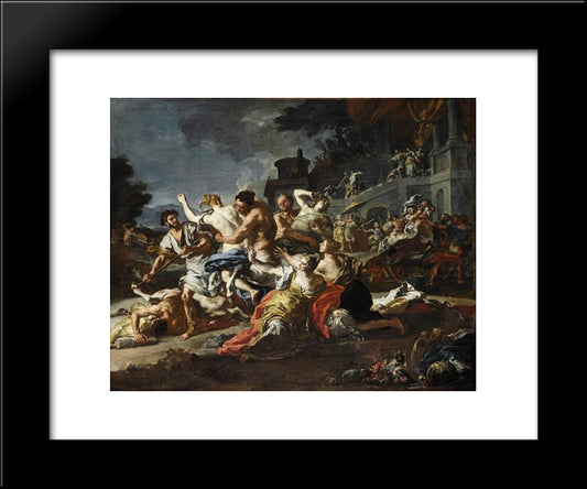 Battle Between Lapiths And Centaurs 20x24 Black Modern Wood Framed Art Print Poster by Solimena, Francesco