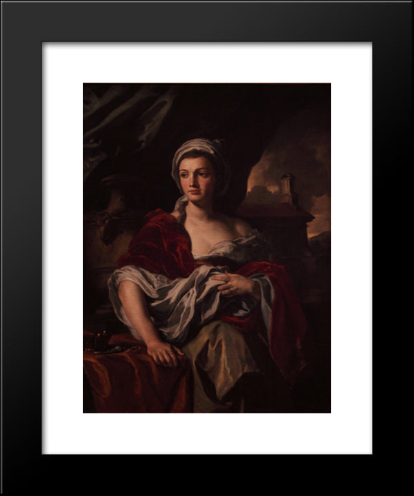 Portrait Of A Woman 20x24 Black Modern Wood Framed Art Print Poster by Solimena, Francesco
