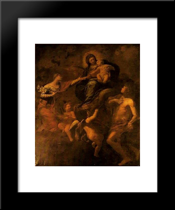Sacred Conversation 20x24 Black Modern Wood Framed Art Print Poster by Solimena, Francesco