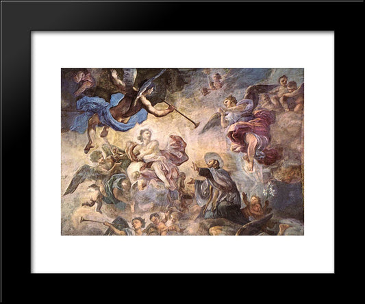 Saint Cajetan Appeasing Divine Anger 20x24 Black Modern Wood Framed Art Print Poster by Solimena, Francesco