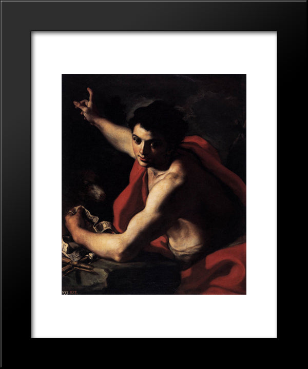 St. John The Baptist 20x24 Black Modern Wood Framed Art Print Poster by Solimena, Francesco