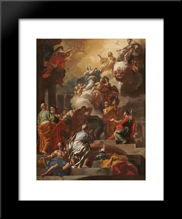 The Assumption And Coronation Of The Virgin 20x24 Black Modern Wood Framed Art Print Poster by Solimena, Francesco