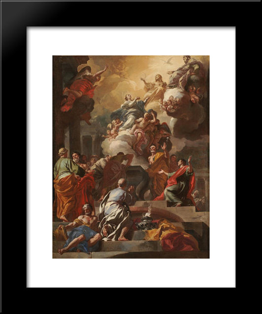The Assumption And Coronation Of The Virgin 20x24 Black Modern Wood Framed Art Print Poster by Solimena, Francesco