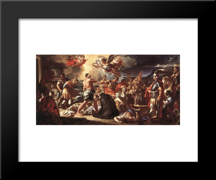 The Martyrdom Of Sts Placidus And Flavia 20x24 Black Modern Wood Framed Art Print Poster by Solimena, Francesco
