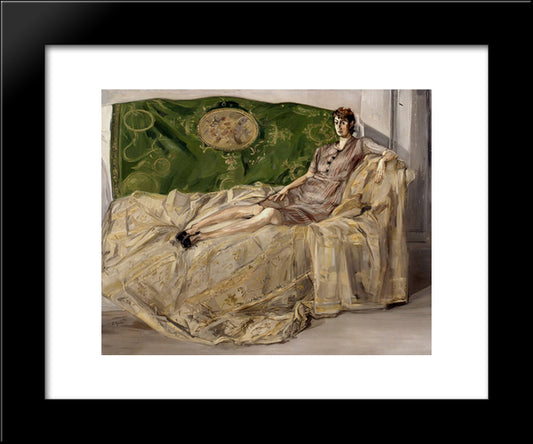 Femme Sur Un Canape 20x24 Black Modern Wood Framed Art Print Poster by Gruber, Francis