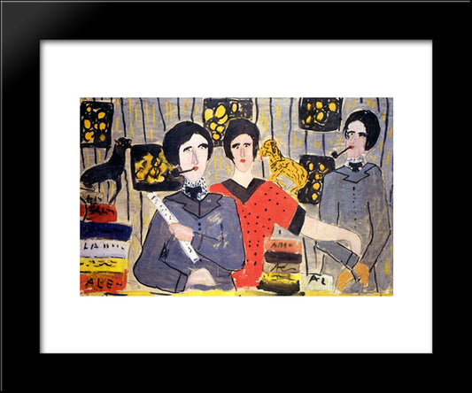 La Famille 20x24 Black Modern Wood Framed Art Print Poster by Gruber, Francis