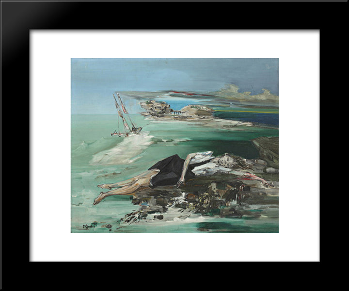 La Noyee 20x24 Black Modern Wood Framed Art Print Poster by Gruber, Francis