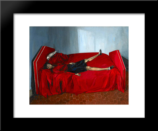 Le Lit Rouge 20x24 Black Modern Wood Framed Art Print Poster by Gruber, Francis