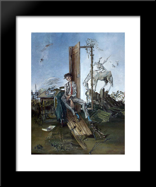 Le Poete, Hommage A Rimbaud 20x24 Black Modern Wood Framed Art Print Poster by Gruber, Francis