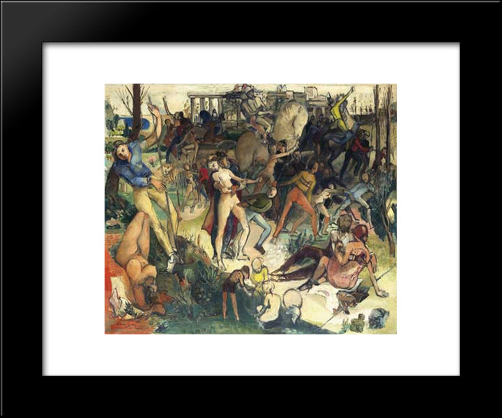 L'Enlevement Des Sabines 20x24 Black Modern Wood Framed Art Print Poster by Gruber, Francis