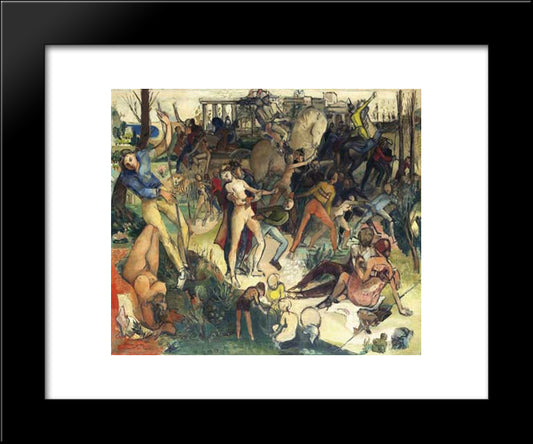 L'Enlevement Des Sabines 20x24 Black Modern Wood Framed Art Print Poster by Gruber, Francis