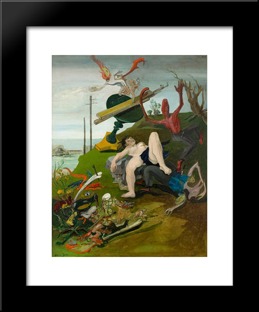 Les Malheurs D'Amour 20x24 Black Modern Wood Framed Art Print Poster by Gruber, Francis