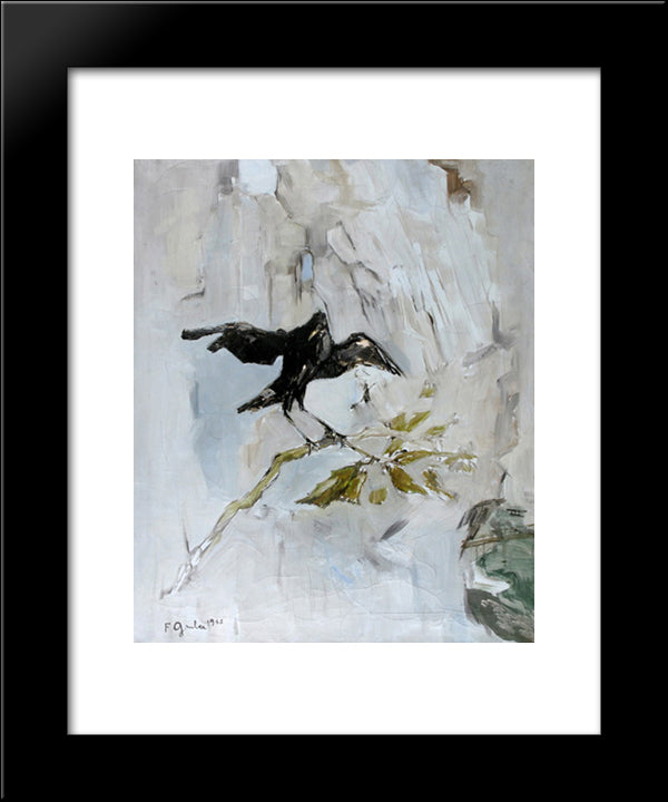 L'Oiseau 20x24 Black Modern Wood Framed Art Print Poster by Gruber, Francis