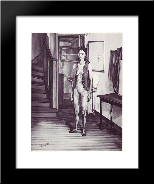 Nu Au Tricot Rouge 20x24 Black Modern Wood Framed Art Print Poster by Gruber, Francis