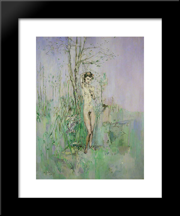 Nude Woman In Landscape 20x24 Black Modern Wood Framed Art Print Poster by Gruber, Francis
