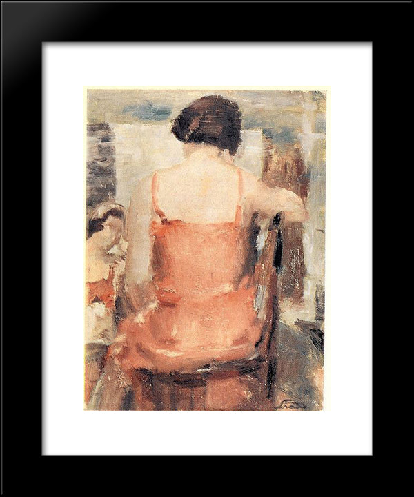 At The Window 20x24 Black Modern Wood Framed Art Print Poster by Sirato, Francisc