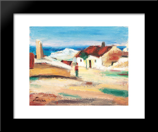 Evening At Balcic 20x24 Black Modern Wood Framed Art Print Poster by Sirato, Francisc