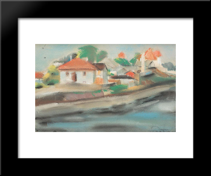 Houses In Mangalia 20x24 Black Modern Wood Framed Art Print Poster by Sirato, Francisc