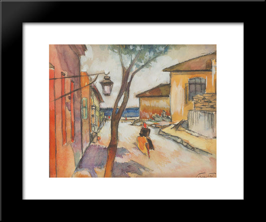 Mangalia Street 20x24 Black Modern Wood Framed Art Print Poster by Sirato, Francisc