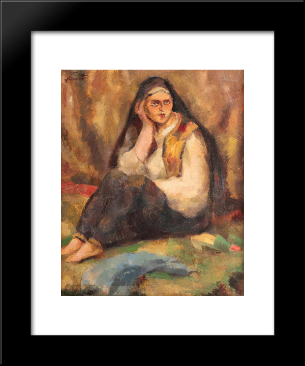 Odalisque 20x24 Black Modern Wood Framed Art Print Poster by Sirato, Francisc