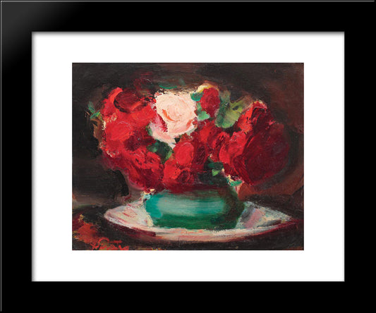 Red And Pink Roses 20x24 Black Modern Wood Framed Art Print Poster by Sirato, Francisc