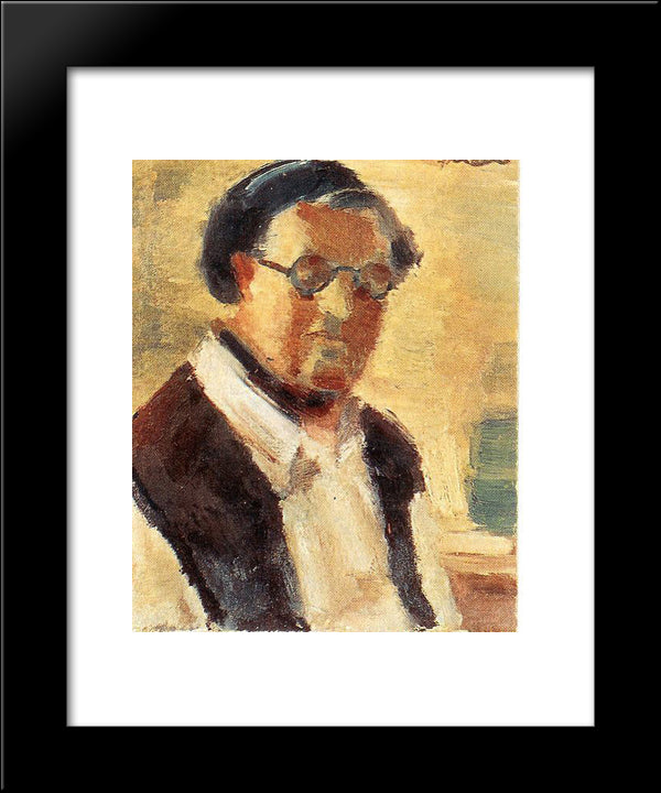 Self-Portrait 20x24 Black Modern Wood Framed Art Print Poster by Sirato, Francisc
