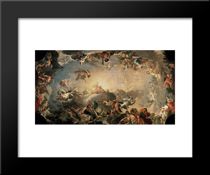 Olympus The Fall Of The Giants 20x24 Black Modern Wood Framed Art Print Poster by Bayeu y Subias, Francisco