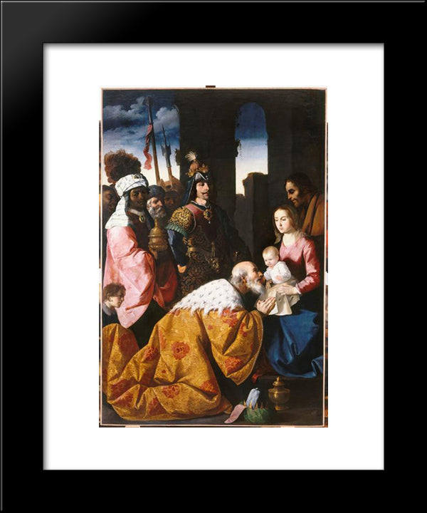 Adoration Of The Magi 20x24 Black Modern Wood Framed Art Print Poster by Zurbaran, Francisco de